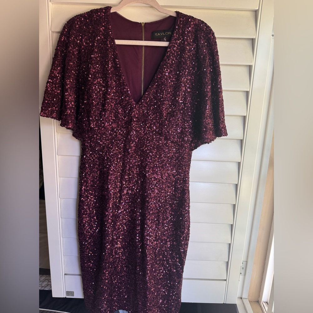 Taylor Sequin Mini Dress in Deep Purple